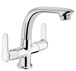 Robinet mitigeur de lavabo chromé durable avec trou central, pour eau chaude et froide, corps en laiton, raccord de plomberie robuste pour salle de bain - Product Image 3