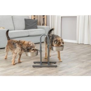 Comedero Doble para Perros y Gatos con Marco de Hierro Elevado Extraíble, Comedero Portátil de Acero Inoxidable con Forma de H y Recipientes Extraíbles - Product Image 6