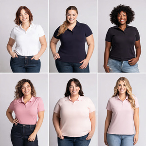 Polo de Talla Grande para Mujer, Camisa Polo Informal Ligera con Botones, Estilo Urbano, Polo Oversize para Mujer - Product Image 5
