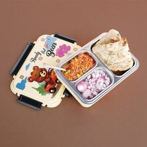 Premium 3 compartment insulated lunch <b>box</b> with stainless steel trays airtight food <b>container</b> for school use - Product Image 4
