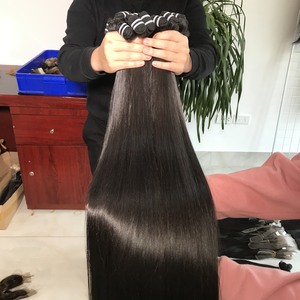 Super Double Drawn 100% Raw Virgin Remy Extensiones de cabello Máquina de alta calidad Trama doble Pelucas rectas sedosas Origen vietnamita - Product Image 3