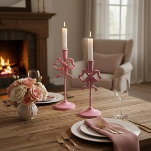 Pink <b>Bow</b> Candle Stand Cute Decorative Candle <b>Holder</b> Perfect For Girls Party Decor Birthday Celebrations And Room Styling - Product Image 5
