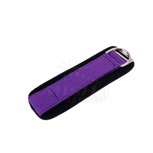 สายรัดข้อเท้าแบบวงแหวนคู่ ทำจากนีโอพรีน ระบายอากาศได้ พับเก็บได้ พกพาสะดวก ทนทาน ใช้สำหรับยกน้ำหนักบริเวณต้นขาและขา พร้อมแผ่นรองรับสายเคเบิลสำหรับการฝึกซ้อม - Product Image 2