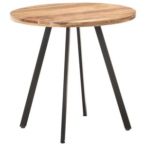 Natural Wood <b>Dining</b> <b>Table</b> Solid Black Acacia Wood with Iron Medium Elegant and Durable Furniture - Product Image 1