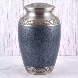 Urna Funeraria de Latón con Diseño Floral Marrón y Dorado, Superficie Brillante, para Cenizas Humanas, Recuerdo Funerario y Entierro - Product Image 2