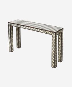 Custom Handmade Bone Inlay Entryway Console Table With Decorative Storage And Contemporary Home Styling - Product Image 3