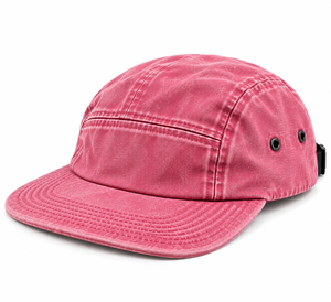 Casquette de camping rose à 5 panneaux avec sangle réglable en coton pour activités de plein air et sports, personnalisable avec logo - Product Image 2