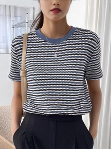Camiseta Básica de Manga Corta con Cuello Redondo para Mujer, Ropa Casual de Moda para el Día a Día - Product Image 2