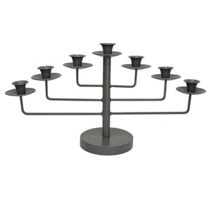 Chandelier à neuf branches en métal noir, base incurvée, décoratif pour table, éclairage festif et d'ambiance pour la maison - Product Image 3