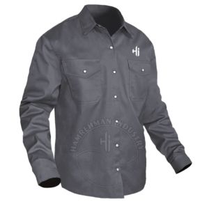 Customized <b>Men</b> Welding Shirts FR Shirts Flame Resistant <b>Men's</b> FR Clothing Work <b>Utility</b> Shirt Flame Resistant Safety Button Down - Product Image 2