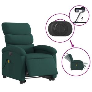 Fauteuil de massage électrique vert foncé avec fonction de levage - Product Image 5
