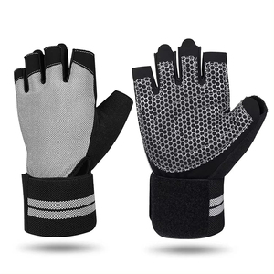 Professional PU Half Finger <b>Weight</b> Lifting Training Gym <b>Gloves</b> with Hand Grips for Outdoor Workout Bodybuilding Fitness - Product Image 2
