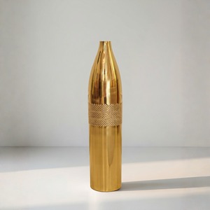 Modern <b>Vase</b> <b>Floor</b> <b>Vase</b> Gold Finish Handmade 2 Feet <b>Tall</b> Decorative Sculpture - Product Image 3