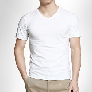 Camisetas de Manga Corta para Hombre, Ajustadas, con Logotipo Personalizado, Cuello en V, Ropa Masculina al por Mayor, Alta Calidad OEM - Product Image 1