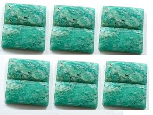Amazonite naturelle en forme d'octogone, taille rose, calibrée, à dos plat, pierre précieuse naturelle disponible en différentes tailles pour bijoux en argent. - Product Image 3