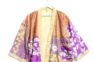 Robes kimono sari en soie vintage, robes de chambre sari en soie recyclée, robes de chambre pour femmes, nouvel arrivage - Product Image 6