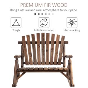 Sedia a dondolo Adirondack in legno rustico nera per esterni, per donna - Product Image 6