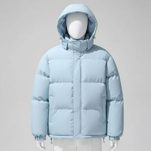 Custom Logo <b>Packable</b> Lightweight Breathable Hooded Men's Puffer <b>Jacket</b> Canvas Fabric Quilted Bubble Winter Design for Outdoor - Product Image 1