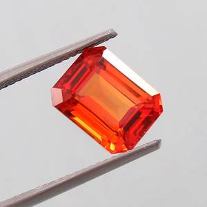 Zafiro Naranja Ceylon Fanta, Gema Suelta con Corte Radiante, Zafiro Naranja para Joyería y Fabricación de Anillos - Product Image 2