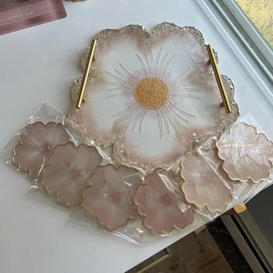 Handmade Carved <b>Epoxy</b> Resin Sustainable Tray for <b>Coffee</b> <b>Table</b> Vanity Serving Drinks Snacks Displaying Jewelry Organizing - Product Image 3