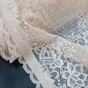 Bande de dentelle extensible florale 23 cm en Spandex et Nylon, tissu de soutien en maille warp pour bande de soutien-gorge, lingerie, robes et vêtements de mariée - Product Image 1