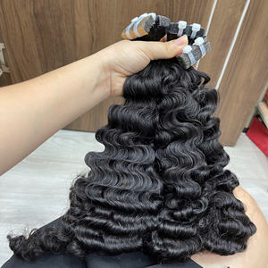 Extensions de cheveux humains de luxe à bandes adhésives invisibles, cheveux vierges birmans bouclés, produit capillaire vietnamien - Product Image 5