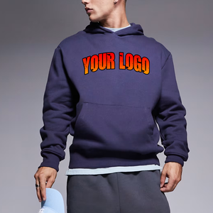 Muestra Gratuita, Diseño Personalizado, Sudadera con Capucha Extra Grande de 500 g/m², Sudadera Hip Hop Lisa para Hombre, 100 % Algodón, Sudadera Gruesa y Pesada - Product Image 1