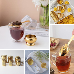 Elegant Brass <b>Tea</b> <b>Infuser</b> Ball with Polished Finish Reusable Loose Leaf Strainer Tool - Product Image 4