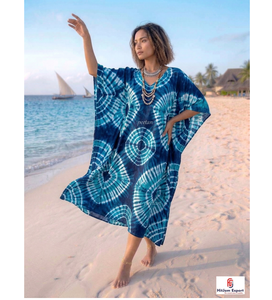 Ladies Printed <b>Kaftan</b> Dress Beach Wear Soft Fabric Loose Fit Elegant <b>Summer</b> Cover Up Resort Island Vacation Export Supply - Product Image 1