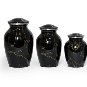 Black Gold Pet Urn Metal Cremation Keepsake Urn <b>Memorial</b> Urn for <b>Cat</b> Dog Ashes Home Remembrance - Product Image 1