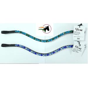 Fronture de cheval ornée de cristaux Rivoli de 10 mm, accessoires de bride en cuir rembourré de luxe, équipement d'équitation personnalisé pour le dressage - Product Image 1