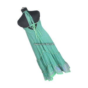 Nuevo Vestido Bohemio de Seda Sari Reciclada para Mujer, Económico, Última Moda, Vestidos Largos Casuales de Playa, Vestido de Noche Elegante sin Mangas para Damas - Product Image 2