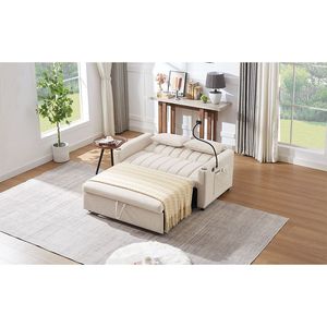 Divano Letto Convertibile da 142 cm con Tre Porte USB, Due Tasche Laterali e Due Supporti Girevoli a 360 Gradi per Telefono - Product Image 4