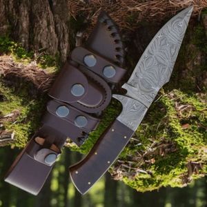 Cuchillos de Caza y Camping Premium con Hoja Fija Decorativa, Empuñadura de Madera y Funda de Cuero Marrón para Senderismo, Caza y Campo - Product Image 3
