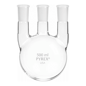 ขวดกลั่นแก้วโบโรซิลิเกต PYREX ขนาด 2000 มล. แบบสามคอ ข้อต่อ 24/40 สำหรับห้องปฏิบัติการเคมี - Product Image 3