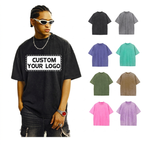 T-shirt vintage surdimensionné personnalisé pour homme, imprimé graphique de luxe délavé à l'acide, manches courtes, unisexe, adapté au fitness - Product Image 1