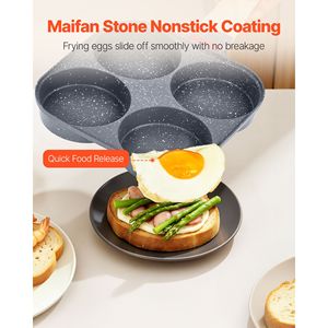 Sartén antiadherente clásica de 4 tazas para huevos, de aluminio, para desayunos, tortillas, panqueques y hamburguesas, con tapa, resistente al aceite - Product Image 3