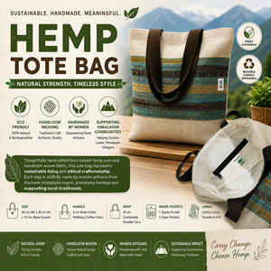 Bolsa de Mano de Cáñamo Hecha a Mano con Tela Tejida a Rayas, Bolsa de Compras Ecológica y Sostenible con Forro de Algodón, Logotipo Personalizado - Product Image 2