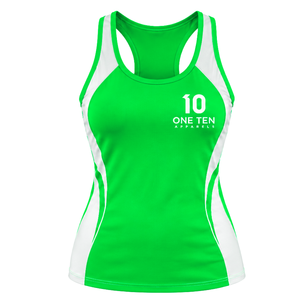 เสื้อกล้ามออกกำลังกายผู้หญิงขายส่ง แบบ Racerback ไม่มีแขน พิมพ์ลายได้ตามต้องการ น้ำหนักเบา ระบายอากาศดี เหมาะสำหรับวิ่ง โยคะ และการฝึกซ้อม - Product Image 1