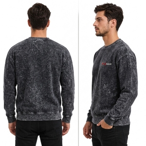 Sudadera Oversize de Cuello Redondo para Hombre con Acabado Vintage Lavado al Ácido, Tejido de Algodón Pesado y Comodidad Superior - Product Image 3