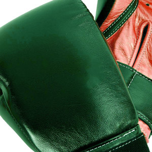 Daizen Green Leather Boxing Gloves 10 Oz for Closure Adjustable Wrist <b>Strap</b> Customizable Packaging Unisex Training Gloves for - Product Image 5