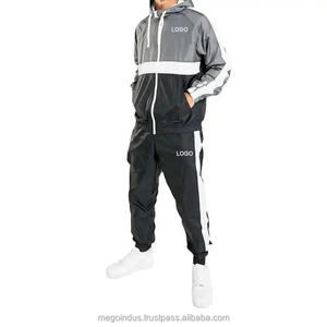 Chándal de chándal informal con logotipo personalizado, conjunto de chándal de alta calidad a la moda al por mayor para hombre tejido 100% poliéster bloque de color para hombre - Product Image 2