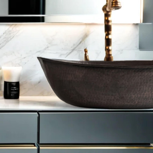 Handmade Oval Copper Vessel Sink <b>Rustic</b> Modern <b>Bathroom</b> Wash Basin Luxury Handcrafted Copper <b>Vanity</b> Basin Decorative Vessel Sink - Product Image 3