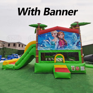 Commrcial Rừng Nhiệt Đới <span class=keywords><strong>Inflatable</strong></span> nước cọ dừa cây Bouncer lâu đài bouncy Jumper nhà trả lại kết hợp với trượt - Product Image 5