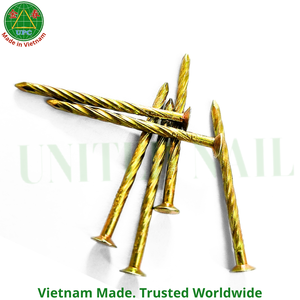 1-3/8" x 0.81 Steel Screw <b>Nails</b> with Screw Shank Types for Woodworking From Vietnam | Clavos sueltos con recubrimiento amarillo - Product Image 2