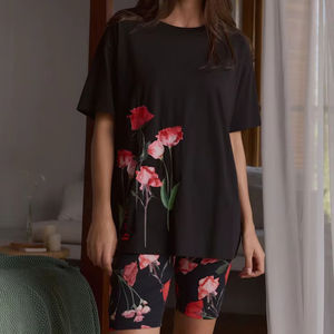 Vêtements d'été décontractés pour femmes, ensemble t-shirt et short, vêtements d'été très vendus, ensemble deux pièces pour femmes à prix avantageux, ensembles de shorts - Product Image 1