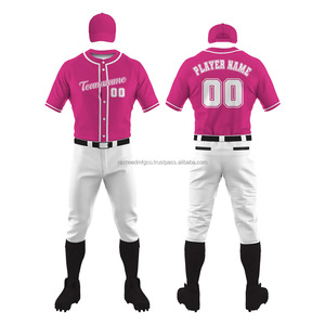 Vente en gros d'uniformes de baseball pour hommes, tenues d'équipe, maillots imprimés par sublimation avec pantalon, uniformes sportifs en polyester respirant, OEM - Product Image 4
