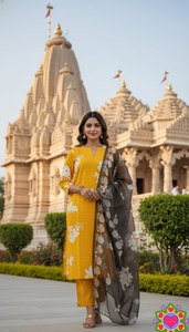 New Designer Party Wear Slub Cotton Fabric With All Over Printed Design - Product Image 3