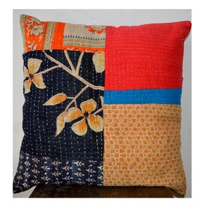 Artland International Multicolor Kantha Cushion Throw <b>Pillow</b> Cover Classic <b>Square</b> Envelope Closure Luxury Soft Fabric Vintage - Product Image 3