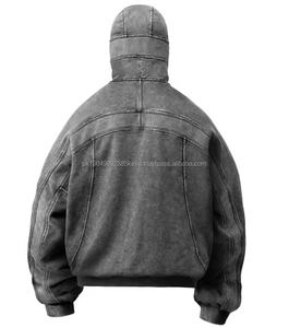 Vente en gros en vrac de couverture de visage masqué éponge française lavé à l'acide 100% coton sweats à capuche vierges - Product Image 4